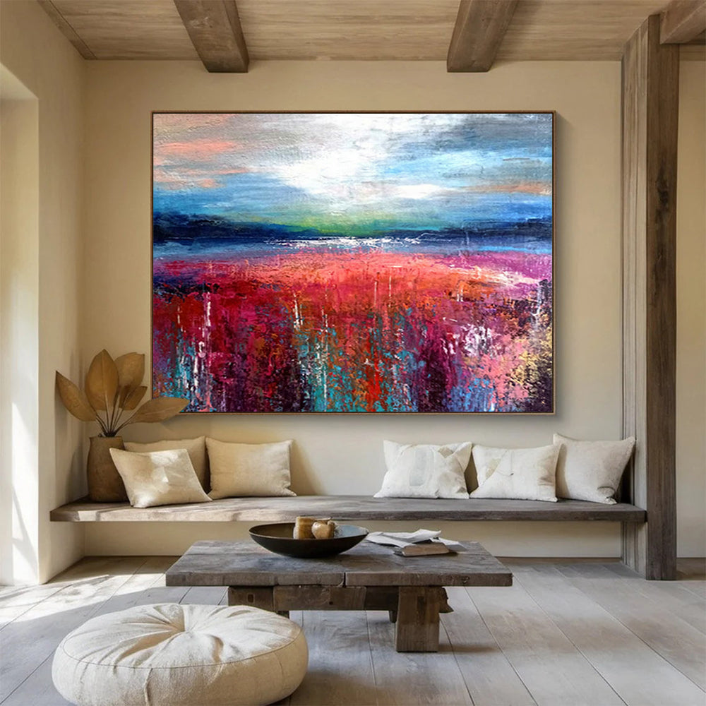 Immense Abstract Floral Painting - Commissioned Acrylic for Retail Stores