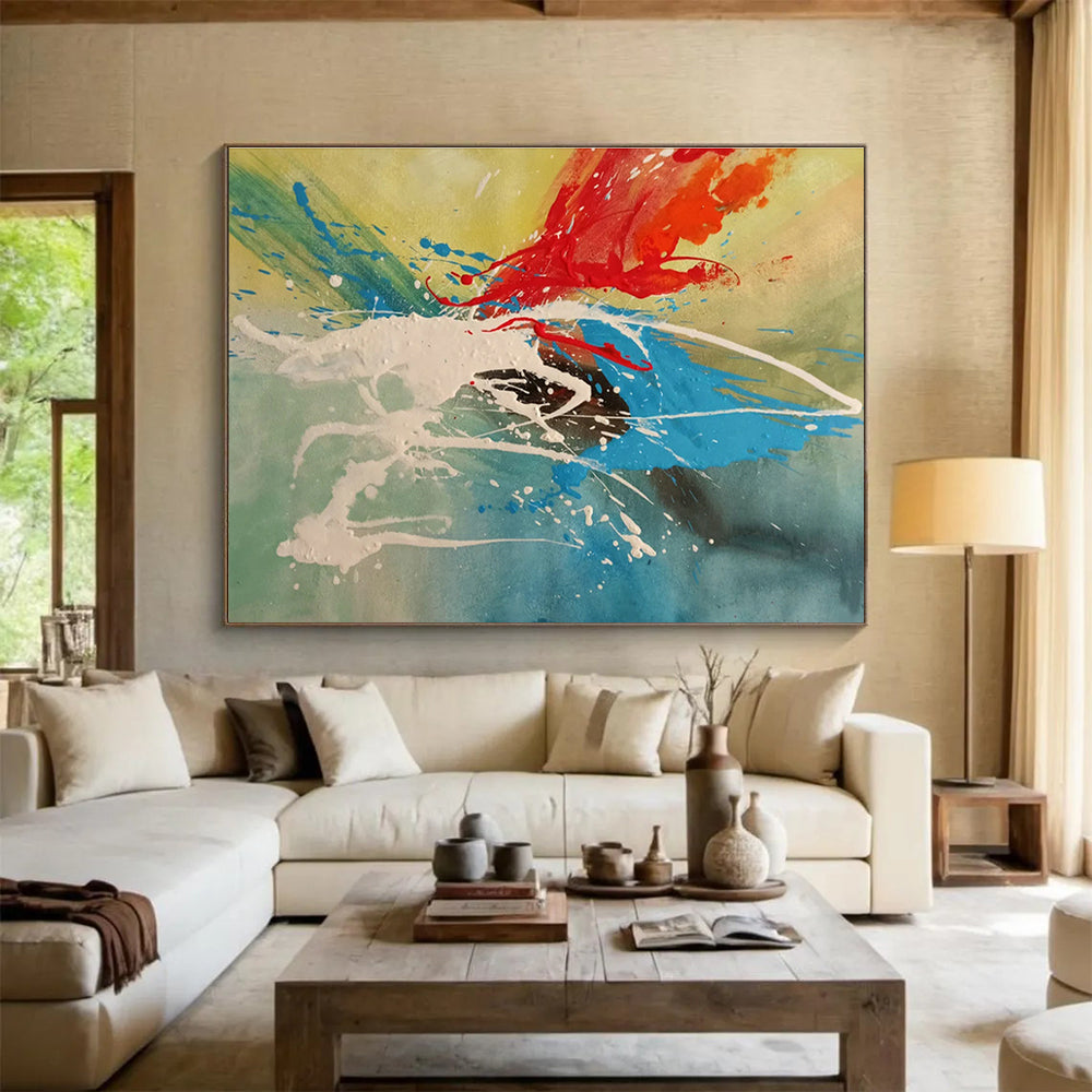 Hand-Painted Large Abstract Artwork, Minimalist Style for Modern Homes DLZ3227