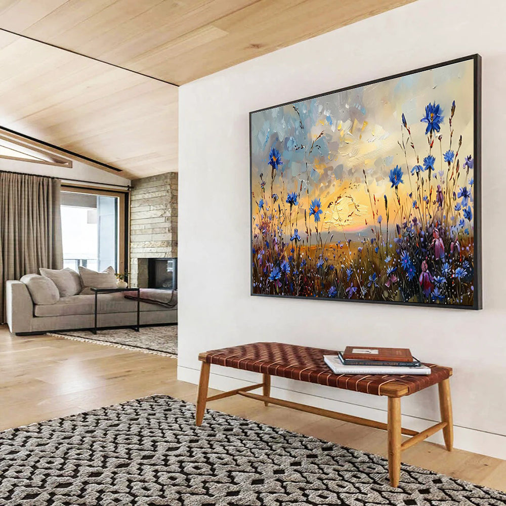 Large Custom Abstract Hand-Painted Art for Underwater Oil Spill Response Coordination Center DLZ3082