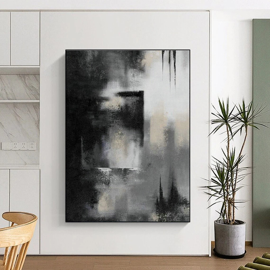 Oversized Custom Hand-Painted Abstract Canvas for Drone Racing Venues  DLZ0076