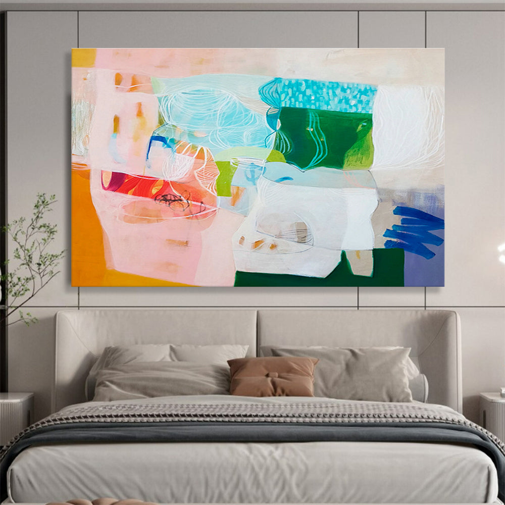 Luminous Resin Custom Hand-Painted Abstract for Nightclub Visual Installations