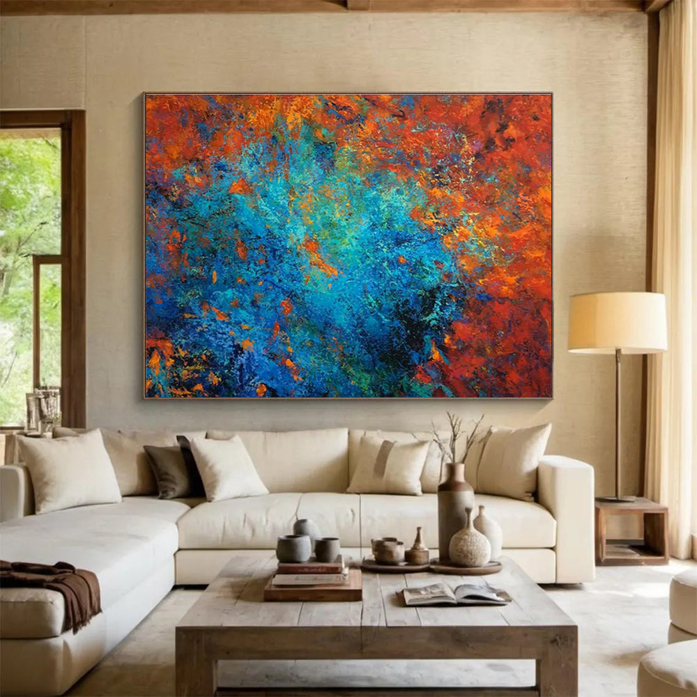Large-Size Custom Hand-Painted Abstract Painting for Urban Vertical Farming Crop Nutrition Optimization Lab DLZ3107