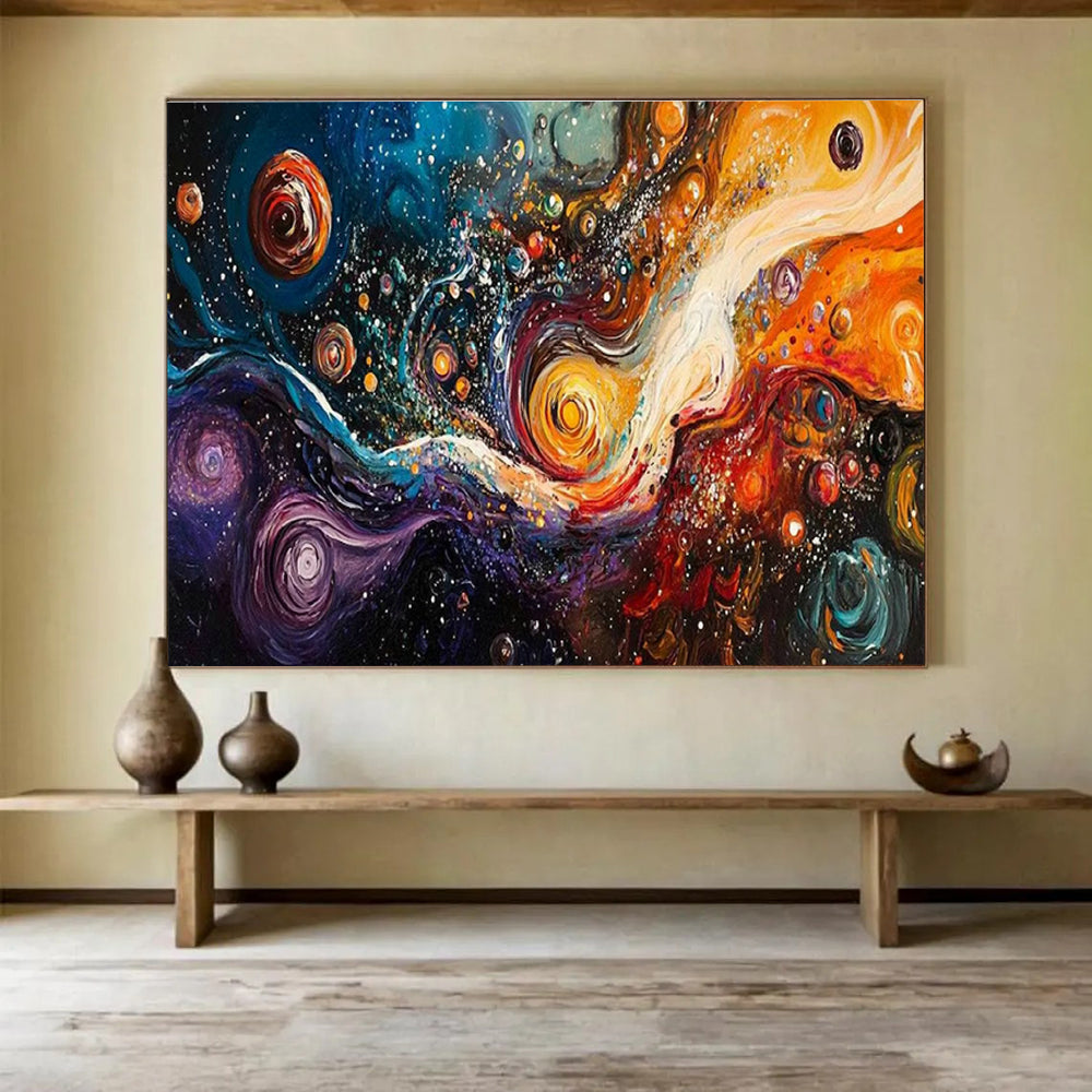 Customized Large Abstract Hand Painting for Subterranean Geothermal Power Plant Geothermal Fluid Chemistry Analysis Laboratory DLZ3199