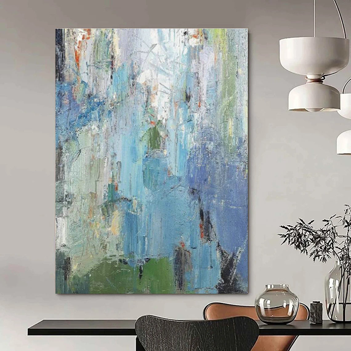Gigantic Custom Hand-Painted Abstract Painting - Medieval Majesty for Castle Ruins Visitor Centers  DLZ0270