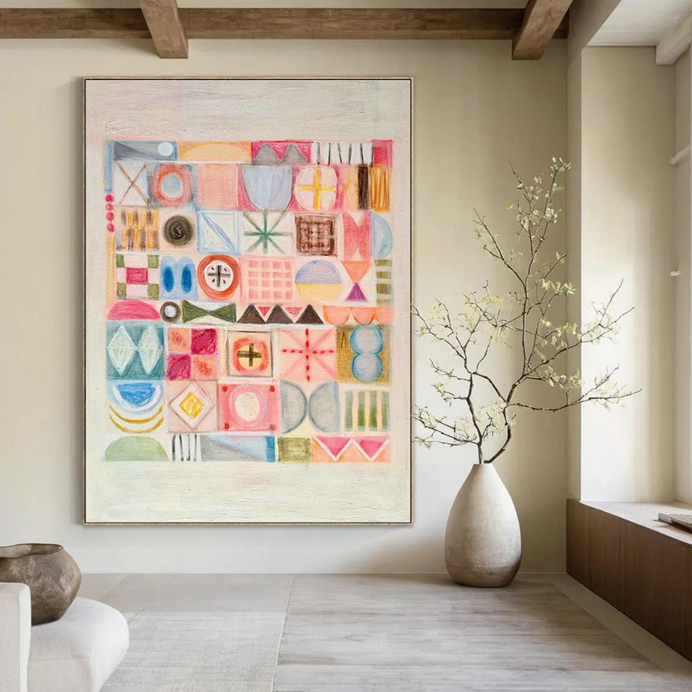 Large-Scale Customizable Hand-Painted Abstract Painting - Exclusive Artwork for Restaurant Private Rooms  DLZ0140