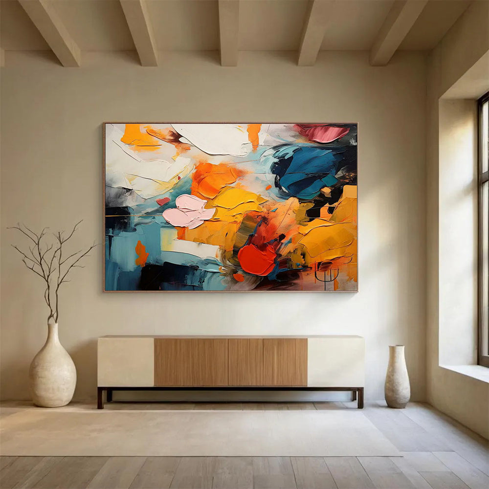 Customized Large Abstract Hand Painting for Antarctic Marine Microbial Enzyme Activity and Function Research Base DLZ3215