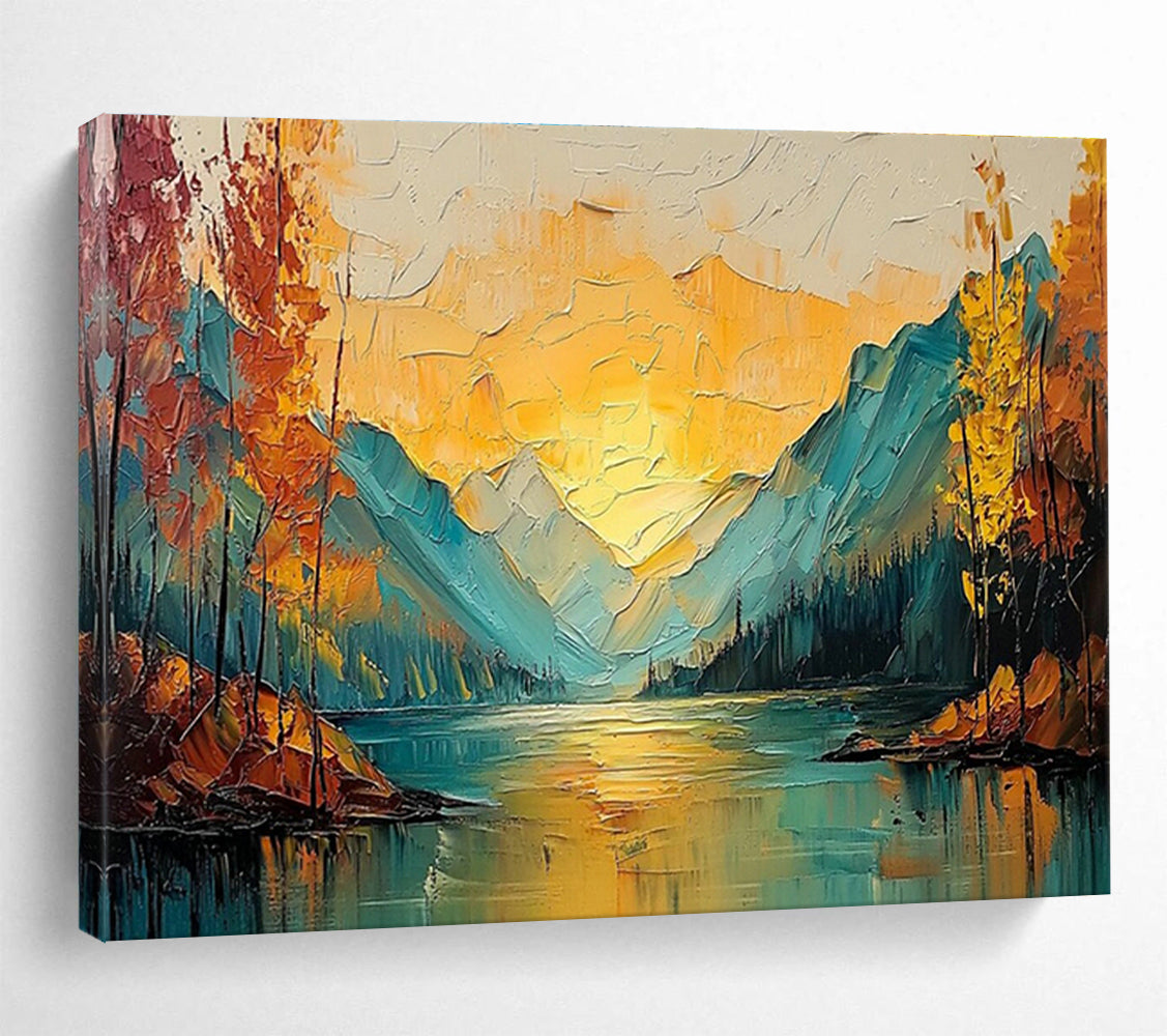 Big Custom Hand-Painted Abstract Canvas for Artisan Coffee Shops DLZ3291