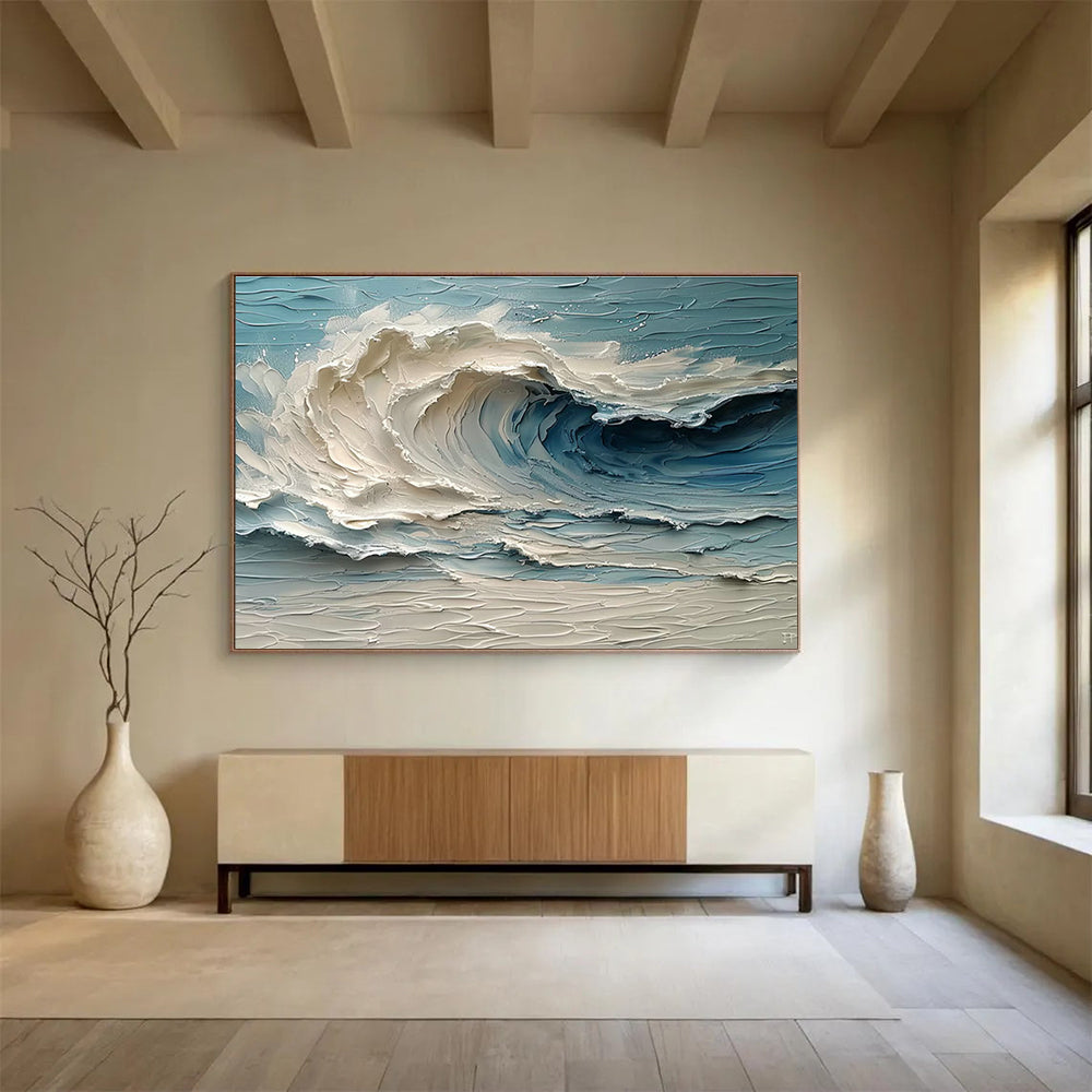 Large-Size Custom Abstract Hand Painting for Urban Rooftop Rainwater Harvesting System Water Quality Testing and Improvement Office DLZ3200