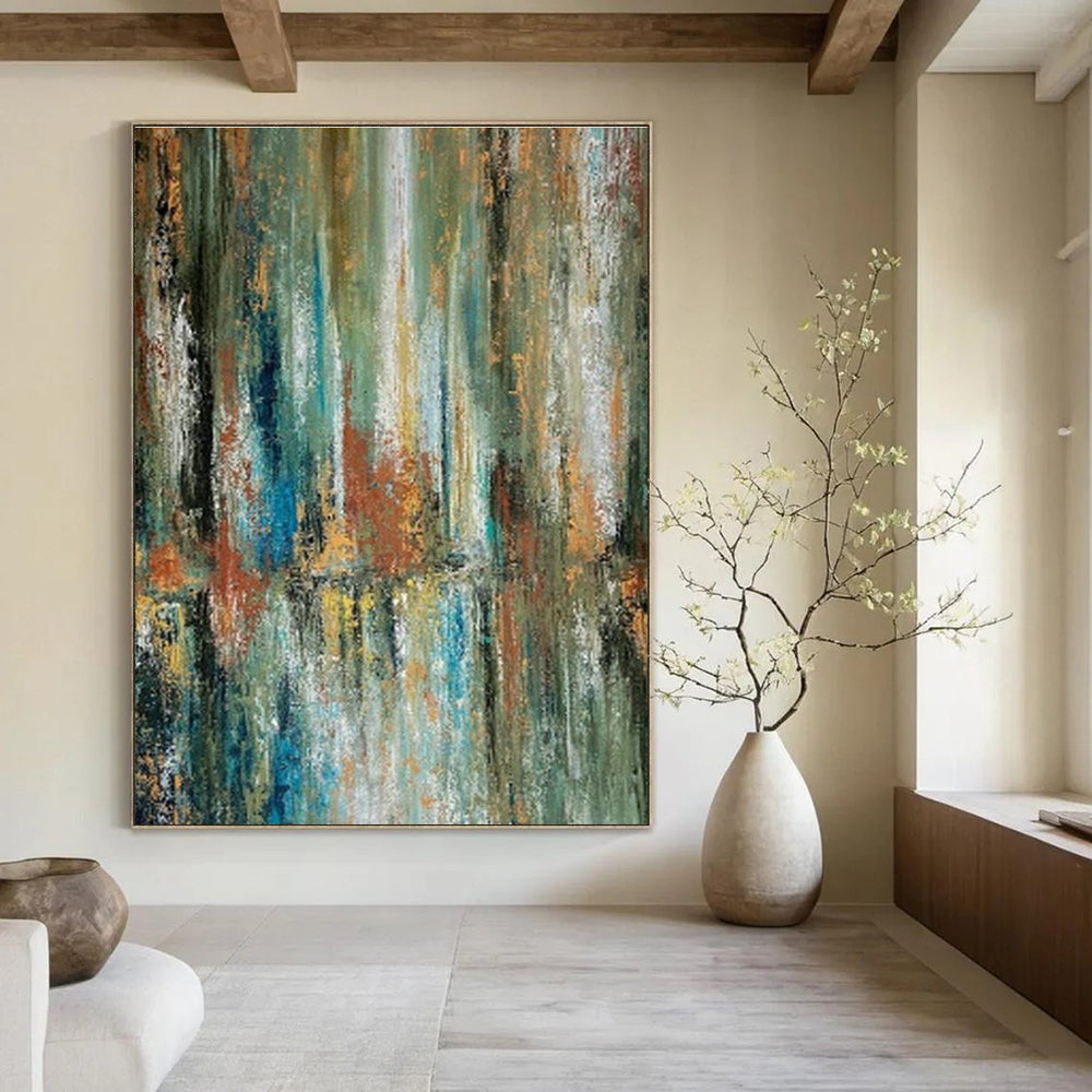 Oversized Custom Hand-Painted Abstract Wall Art for Independent Book Publishers' Offices  DLZ0033