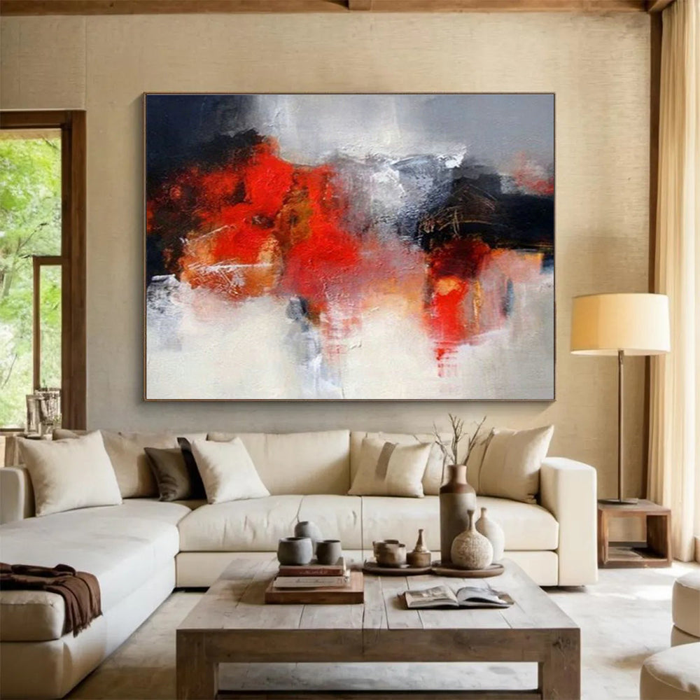 Large-Size Custom Abstract Hand Painting for Tramway Depot Staff Break Room DLZ2814