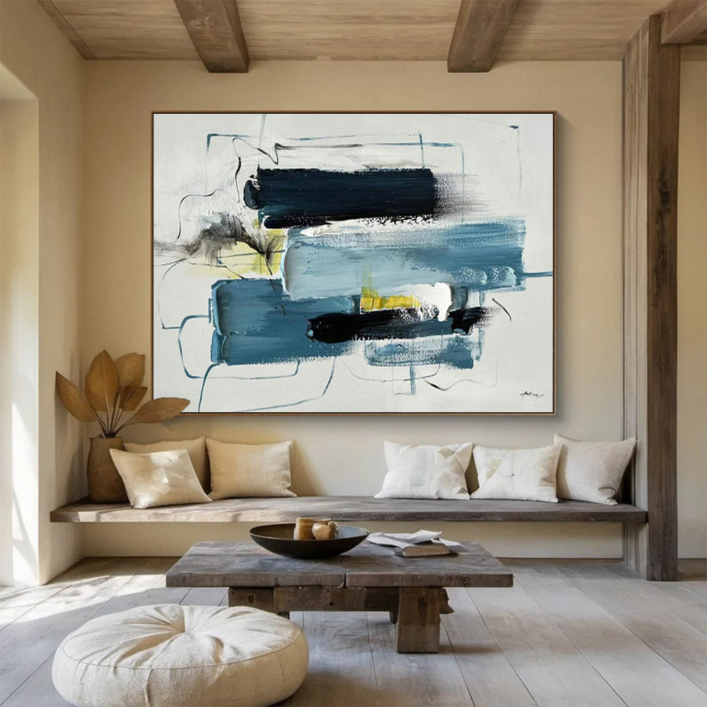 Large Custom Abstract Hand-Painted Art for Observatory DLZ2702