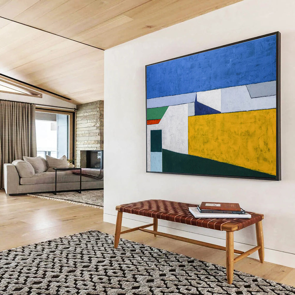 Large Custom Abstract Hand-Painted Art for Ocean Wave Energy Converter Platform DLZ2941