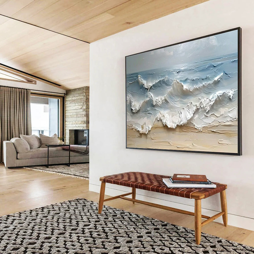 Custom-Made Giant Abstract Hand Painting for Subterranean Geothermal Power Plant Power Generation Efficiency Improvement Center DLZ3180