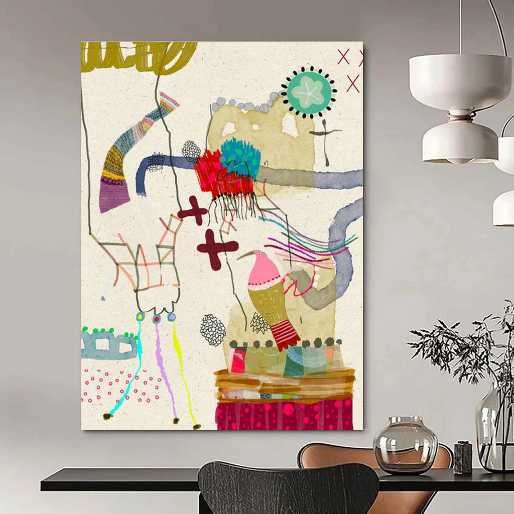 Monumental Custom Hand-Painted Abstract Canvas - Striking Focal Point for Convention Centers  DLZ0161