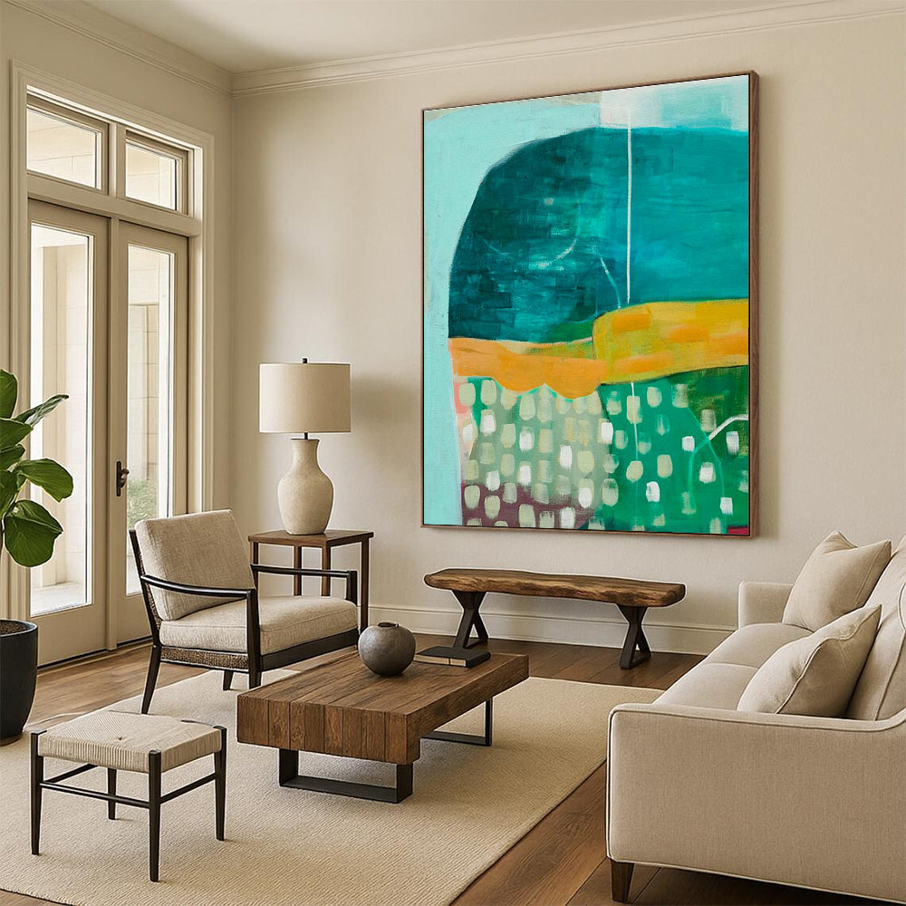 Large-Scale Customizable Hand-Painted Abstract Painting - Luxurious Art Decoration for Villas  DLZ0137