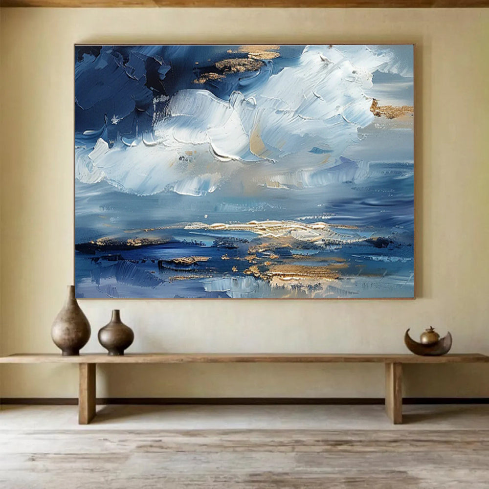 Customized Large-Scale Abstract Hand Painting for Arctic Tundra Bird Migration Research Station DLZ3068