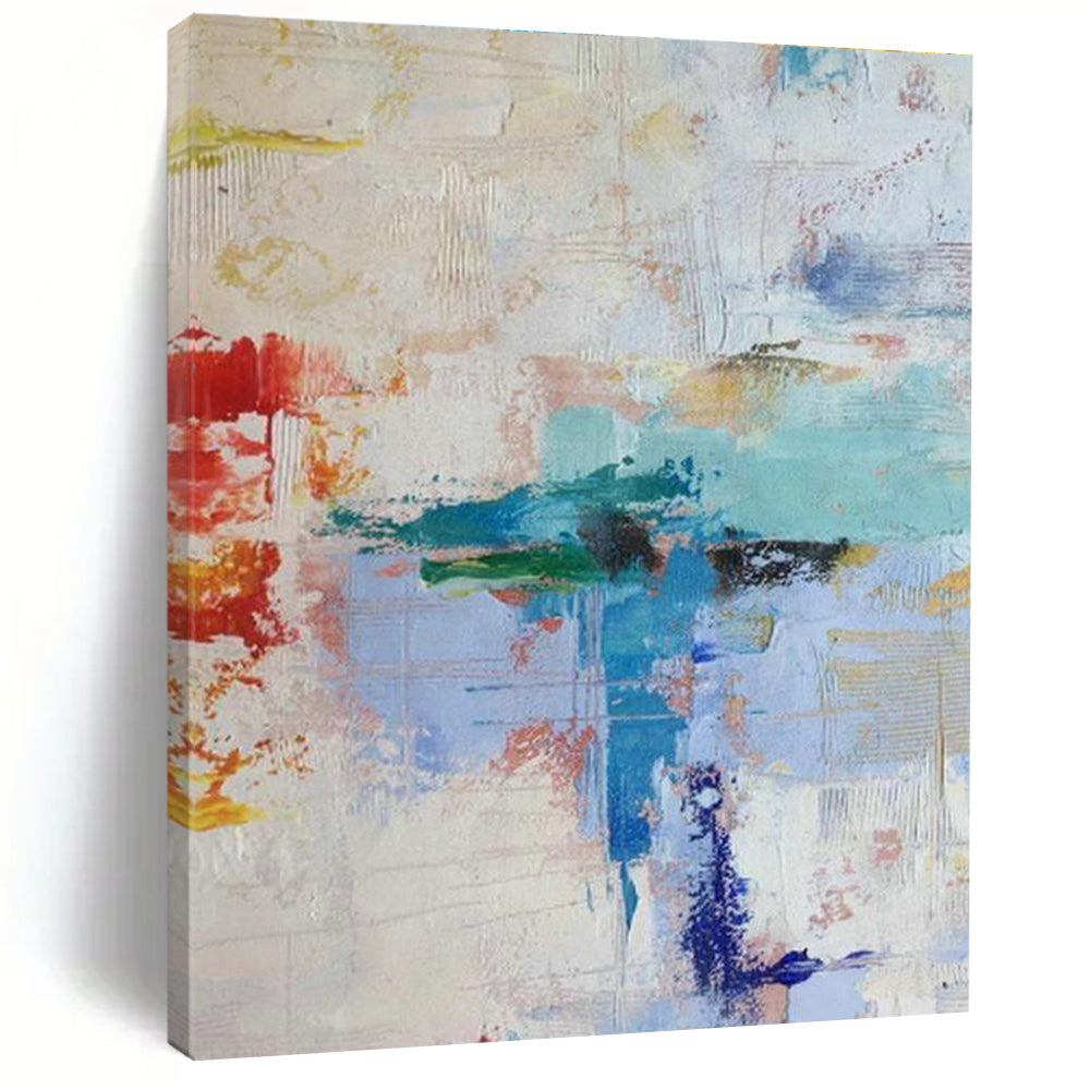 Sprawling Custom Hand-Painted Abstract Canvas - Retro Revival for Vintage Video Game Museums  DLZ0343
