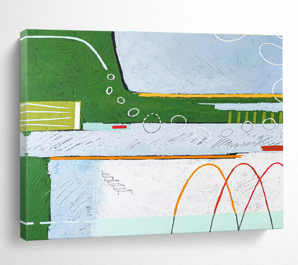 Large Custom Abstract Hand-Painted Art for Antarctic Penguin Colony Research Station DLZ2949