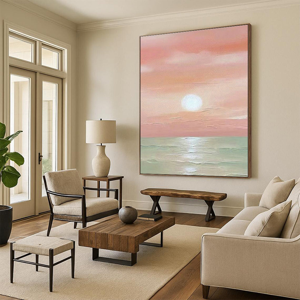 Grandiose Custom Hand-Painted Abstract Canvas - Elegant Grandeur for Royal Banquet Halls  DLZ0280