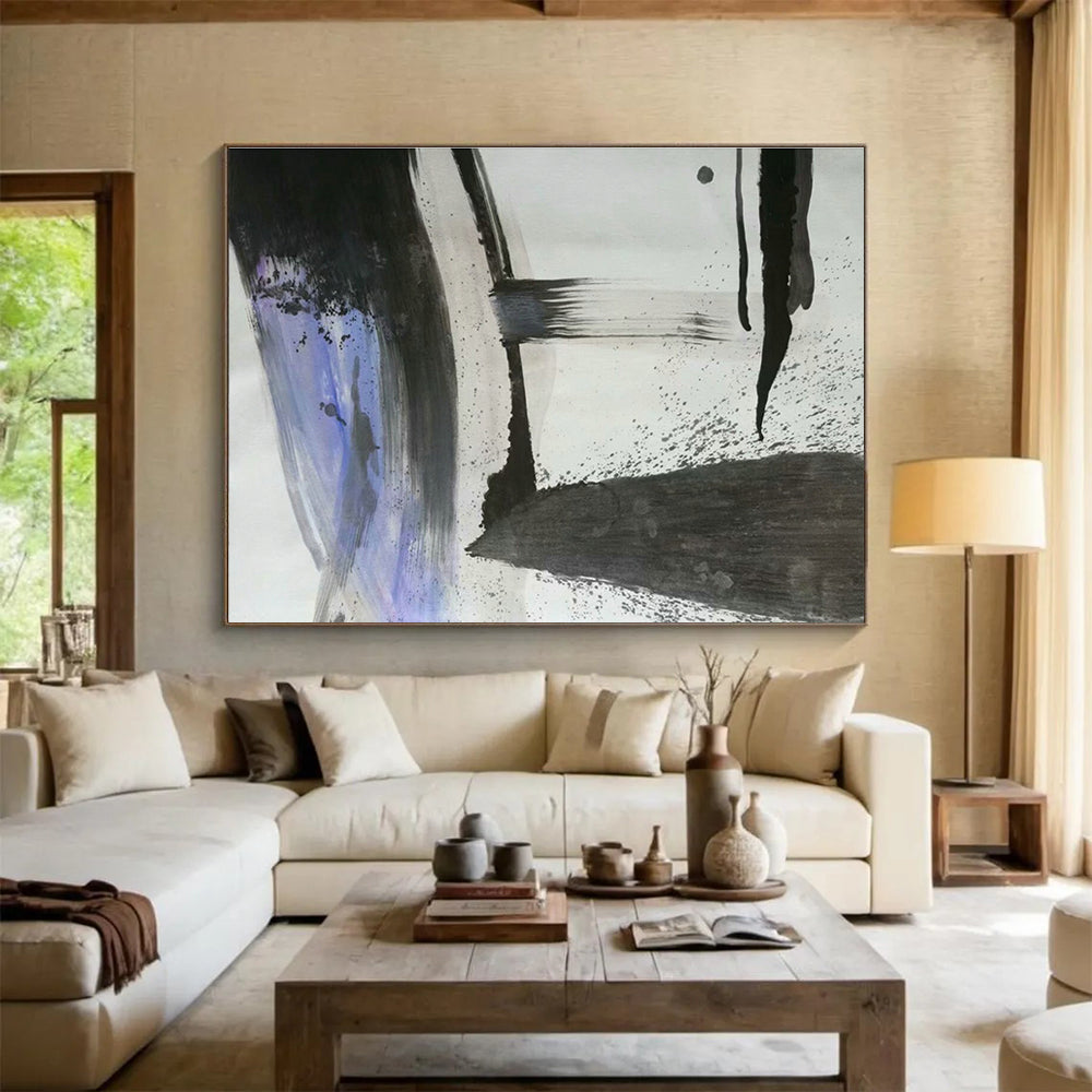 Handmade Large Abstract Painting, Metallic Accents for Glamorous Interiors DLZ3236