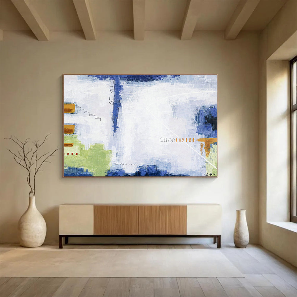 Large Custom Abstract Hand-Painted Art for Desert Sand Dune Research Station DLZ2957