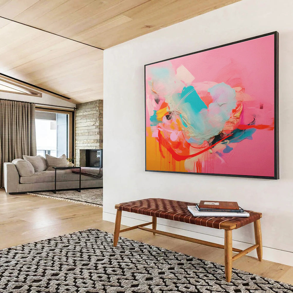 Large-Size Custom Abstract Hand Painting for Digital Publishing House Editorial Office DLZ2886