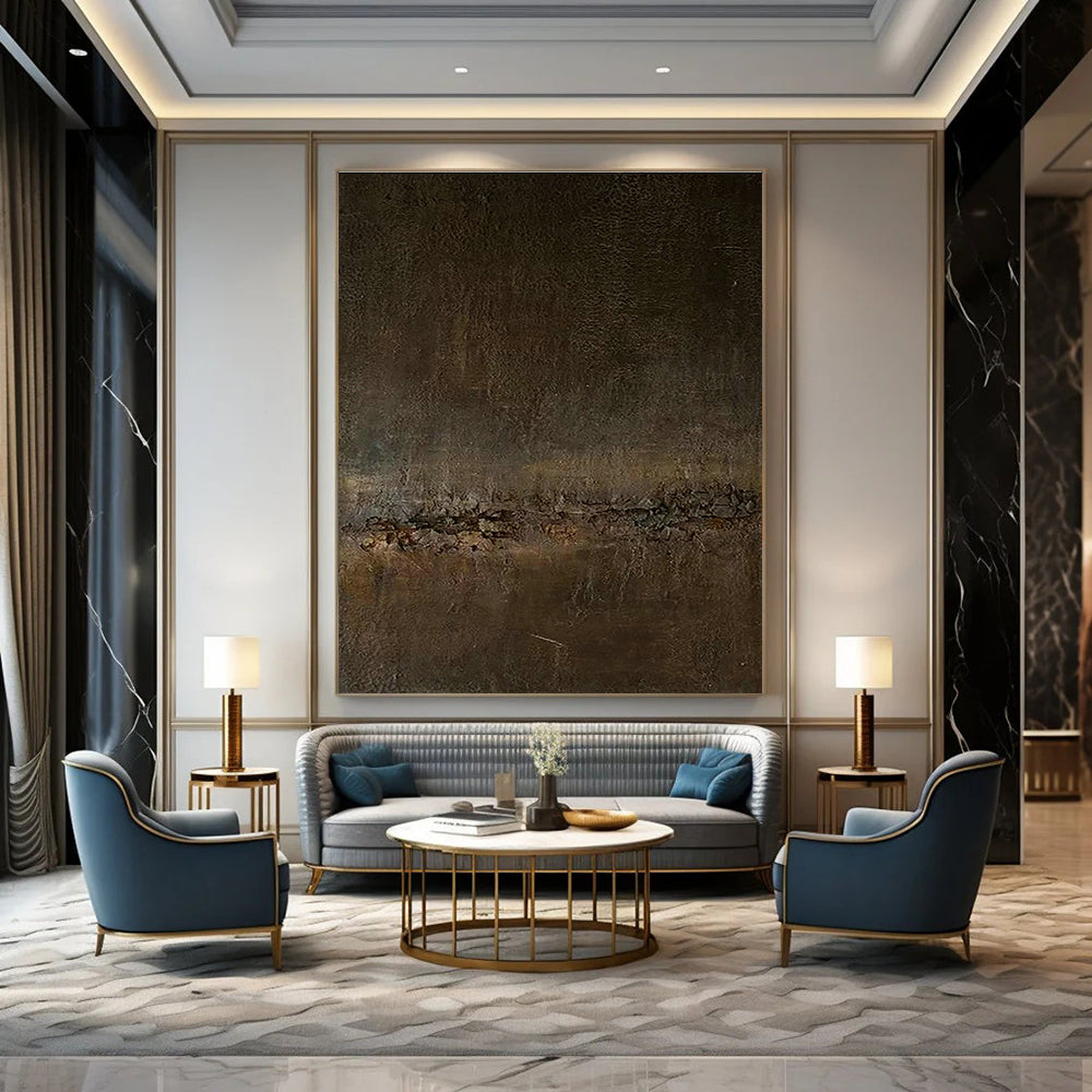Immense Custom Hand-Painted Abstract Painting - Elegant Accent for Antique Stores  DLZ0201