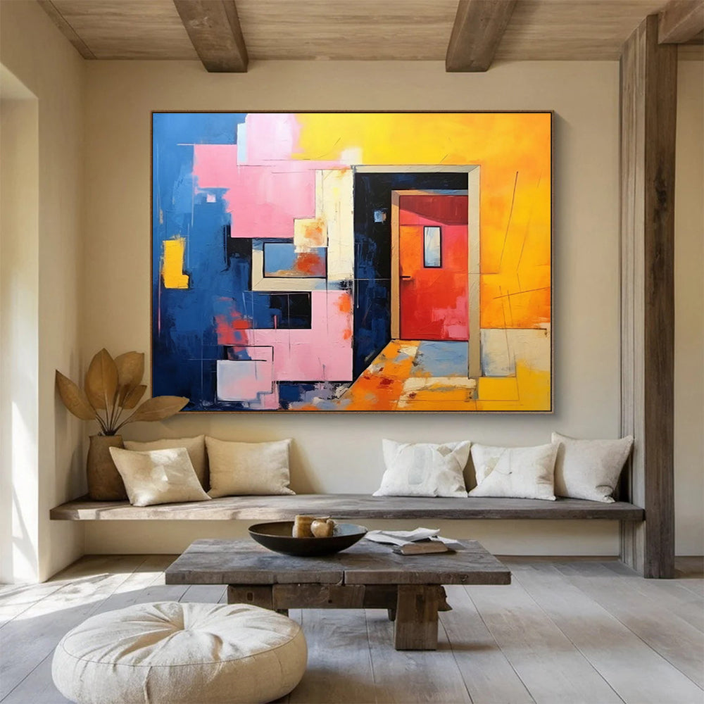 Oversized Custom Hand-Painted Abstract Art for Antarctic Marine Phytoplankton Research Station DLZ3026