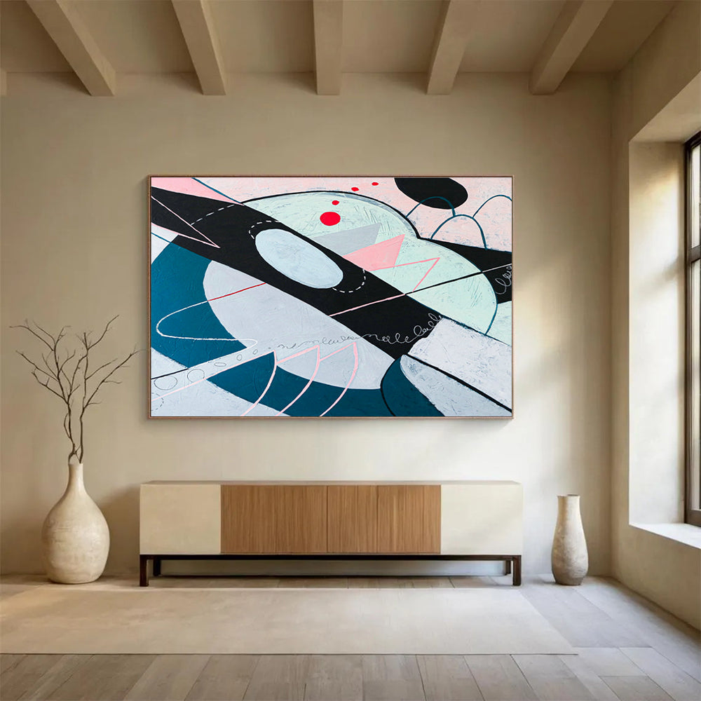 Large Custom Abstract Hand-Painted Art for Arctic Icebreaker Ship Crew Mess DLZ2933
