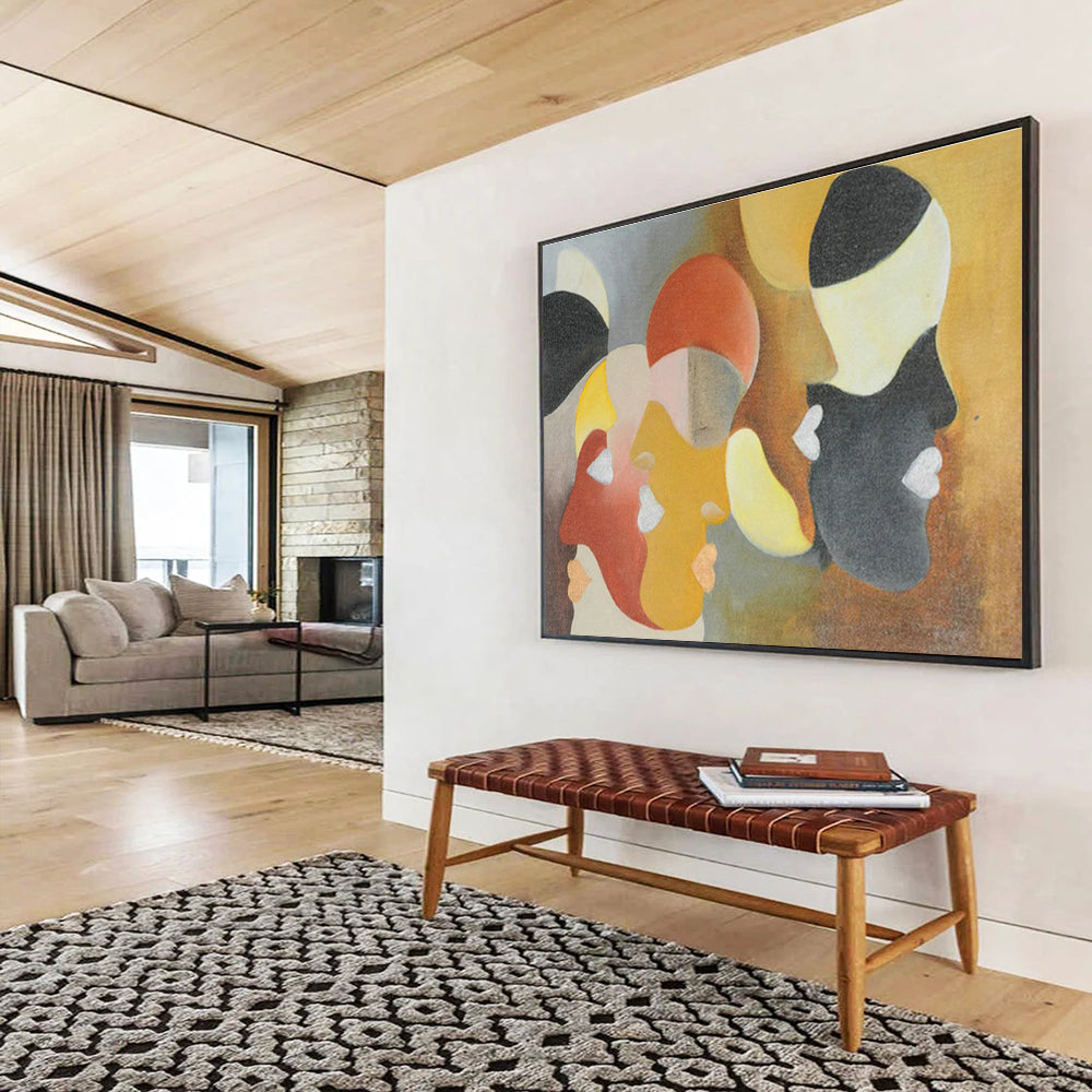 Giant Modern Abstract Art - Commissioned Mixed Media Wall Decor for Hotel Lobbies