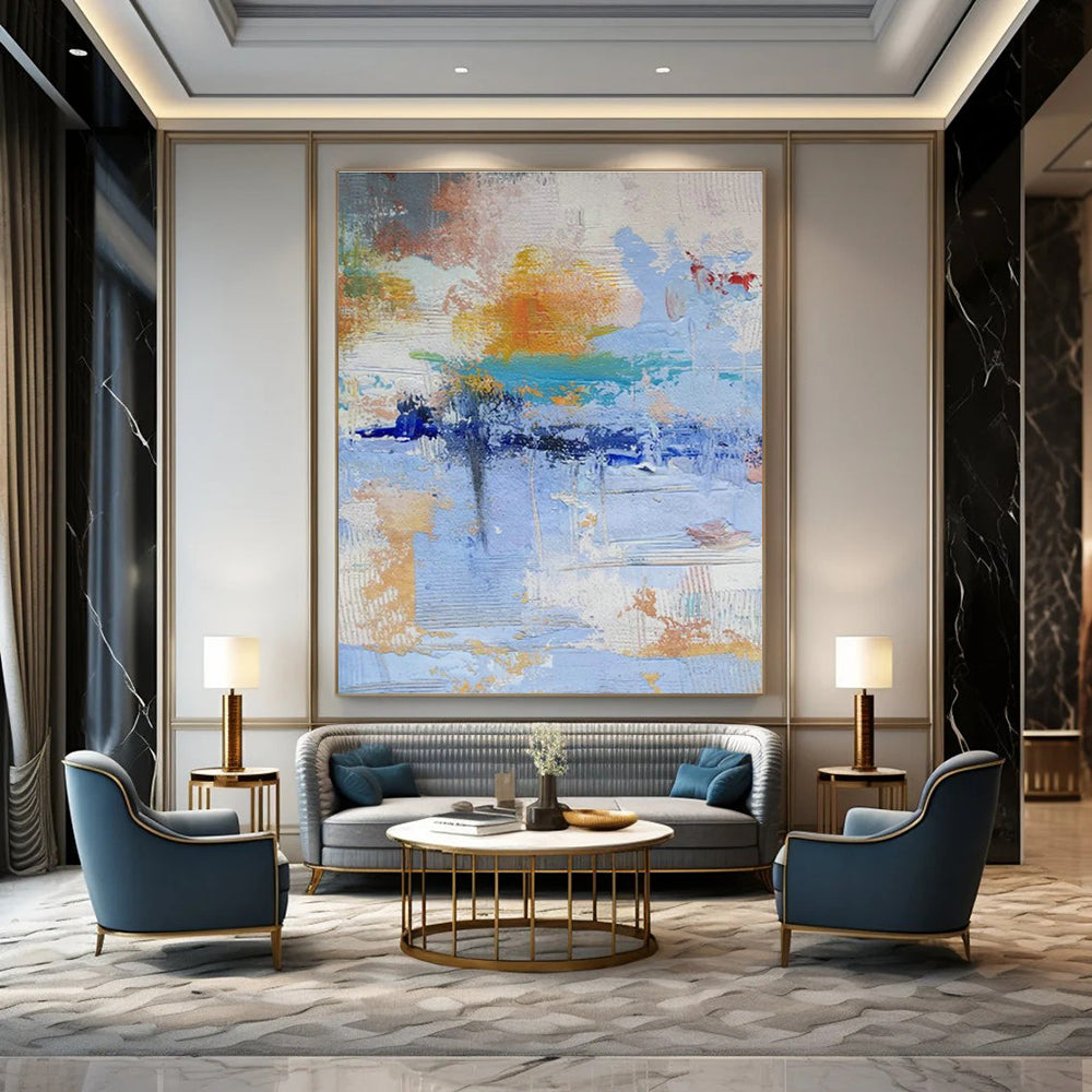 Massive Custom Hand-Painted Abstract Canvas - Creative Inspirations for Advertising Agencies’ Brainstorming Rooms  DLZ0337