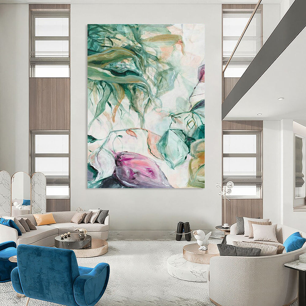 Large-Scale Custom Hand-Painted Abstract Painting - Creative Decoration for Training Institutions  DLZ0141