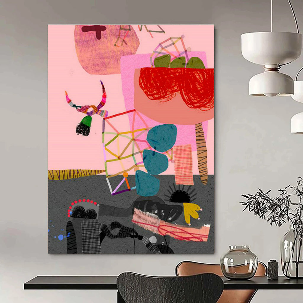 Immense Custom Hand-Painted Abstract Art - Inspiring Decor for School Halls  DLZ0166
