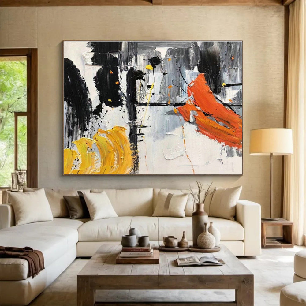 Bespoke Vertical Sports Arena Oversized Abstract Hand-Painted Art DLZ2571