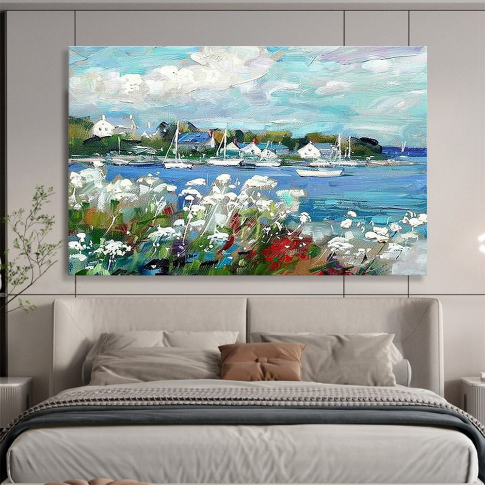 Large-Size Custom Abstract Hand Painting for Urban Rainwater Harvesting Facility Control Room DLZ2834