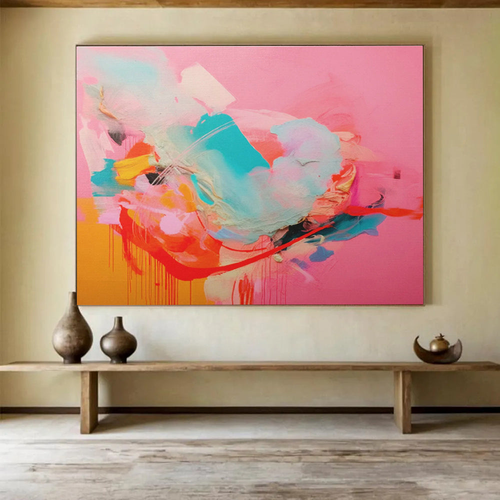 Large-Size Custom Abstract Hand Painting for Digital Publishing House Editorial Office DLZ2886