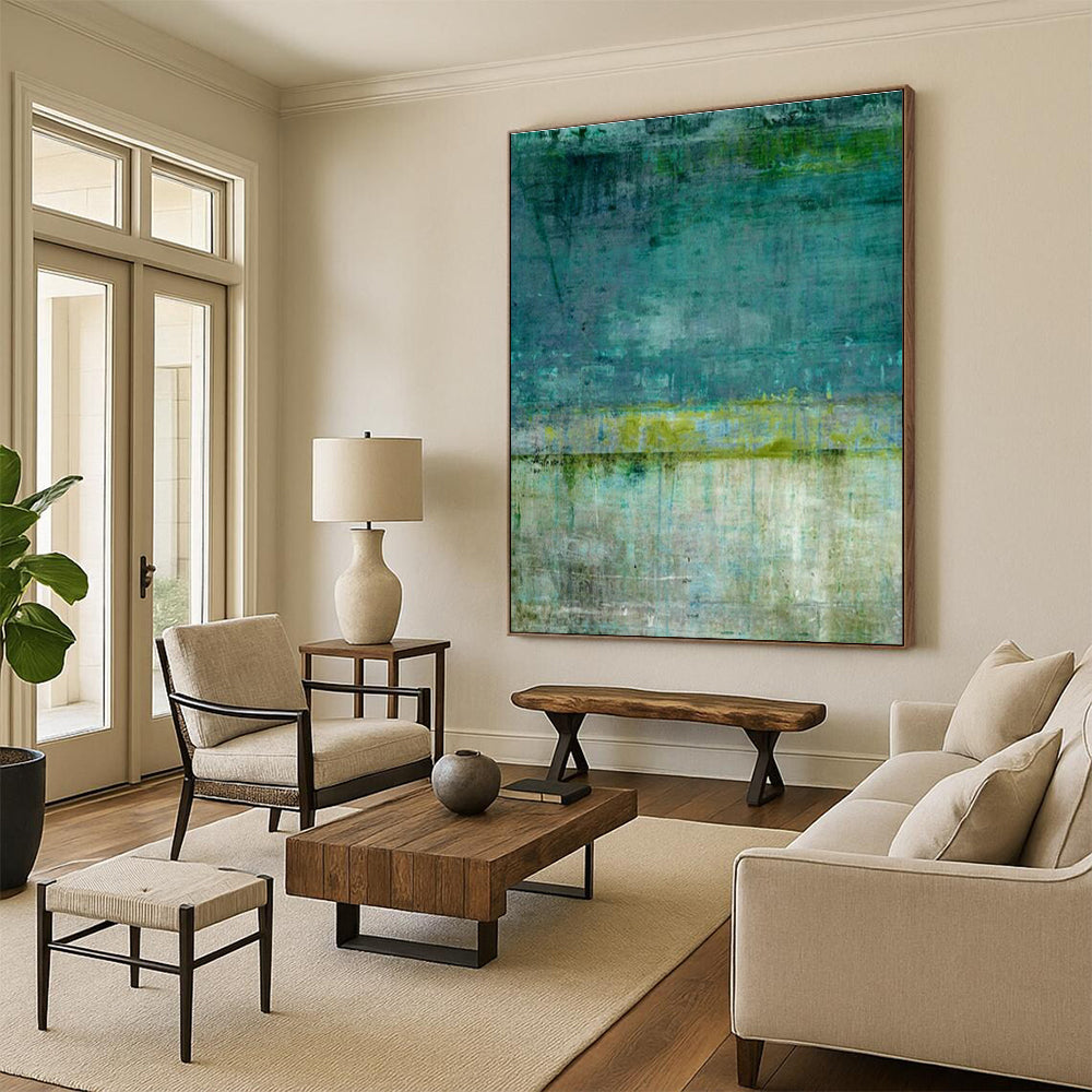Vast Large Custom Hand-Painted Abstract Art - Literary Elegance for Jane Austen Themed Tea Rooms  DLZ0278