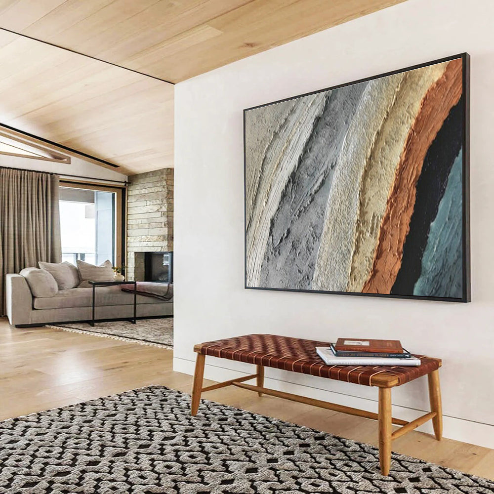 Large Custom Abstract Hand-Painted Art for Urban Vertical Farming Community Center DLZ3003