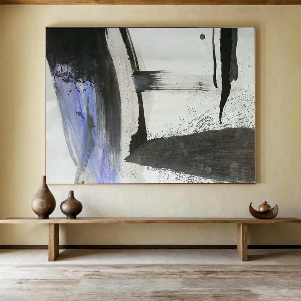 Handmade Large Abstract Painting, Metallic Accents for Glamorous Interiors DLZ3236