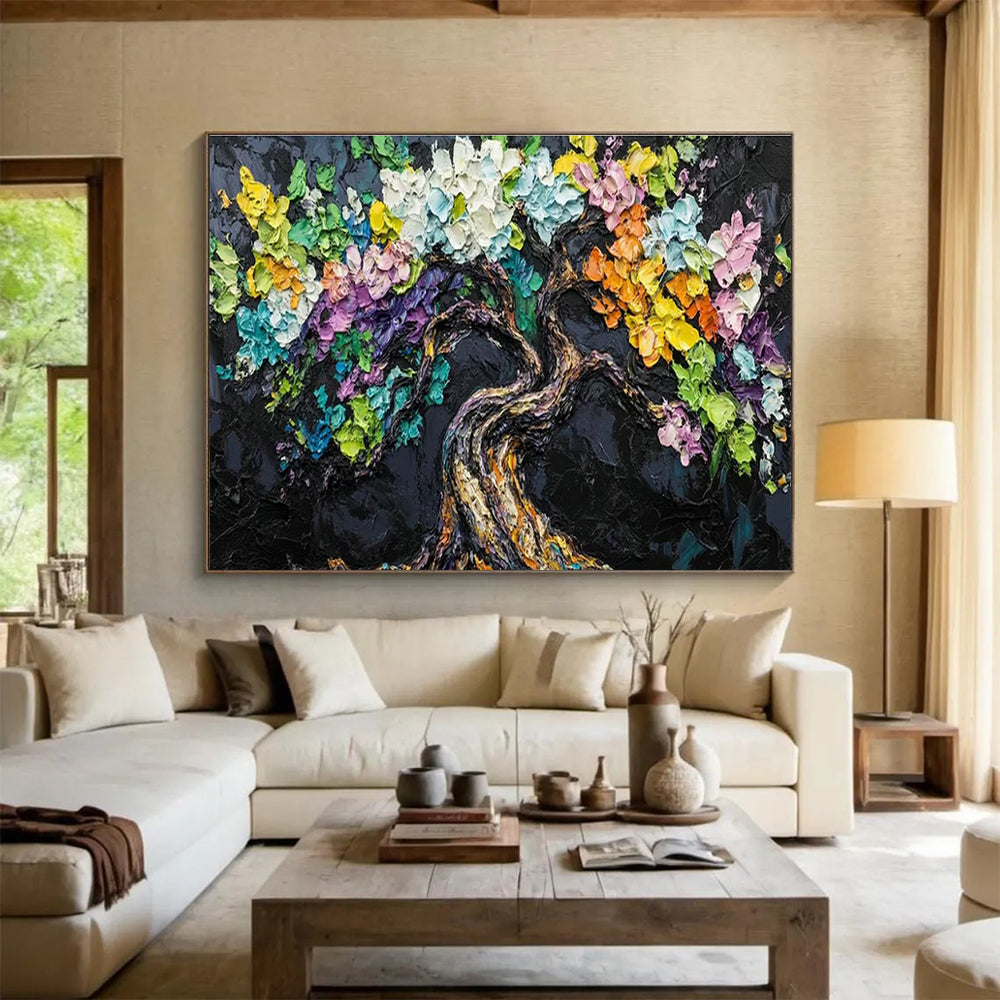 Custom-Made Giant Abstract Hand Painting for Subterranean Geothermal Power Plant Power Generation Capacity Expansion Center DLZ3209