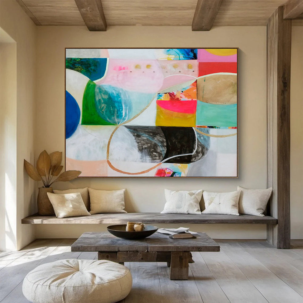 Smart Sensor Custom Hand-Painted Abstract for Tech-Forward Offices