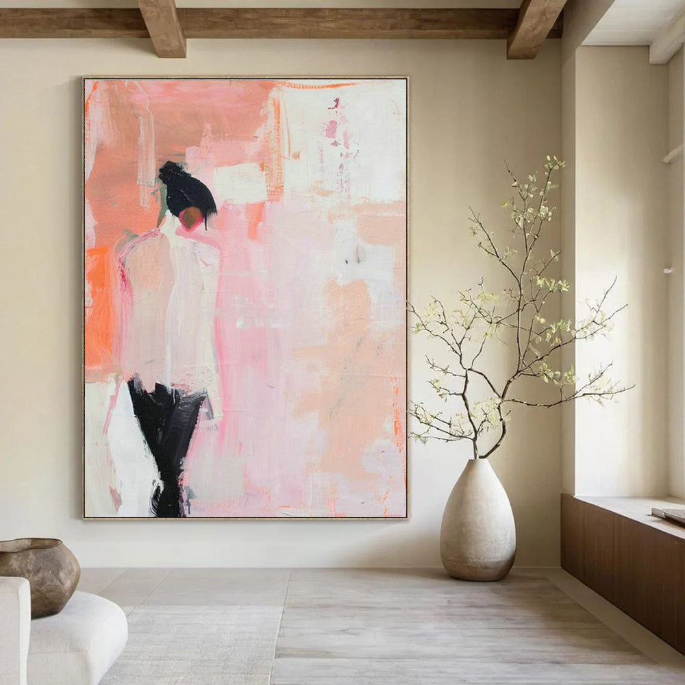 Enormous Custom Hand-Painted Abstract Painting - Artisanal Heritage for Traditional Weaving Workshops  DLZ0339