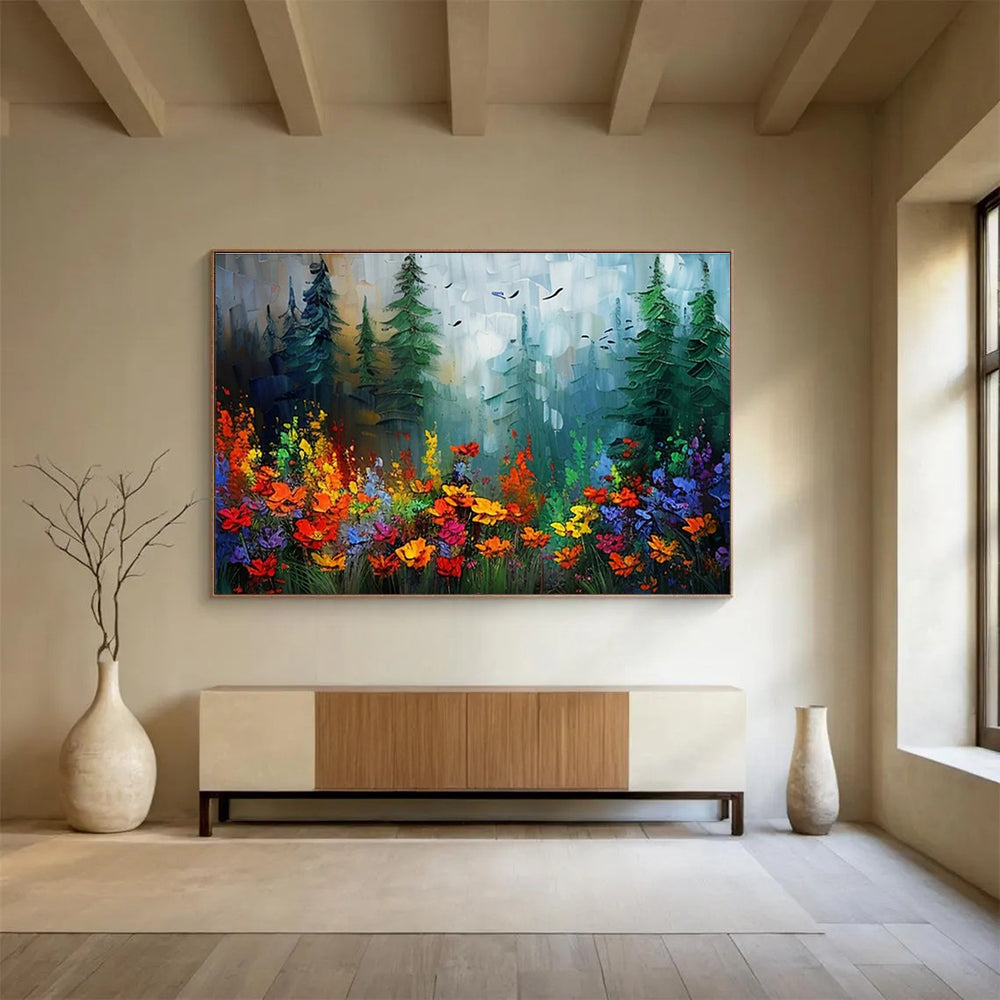 Big Hand-Painted Abstract Wall Art, Geometric Patterns for Office Spaces DLZ3223