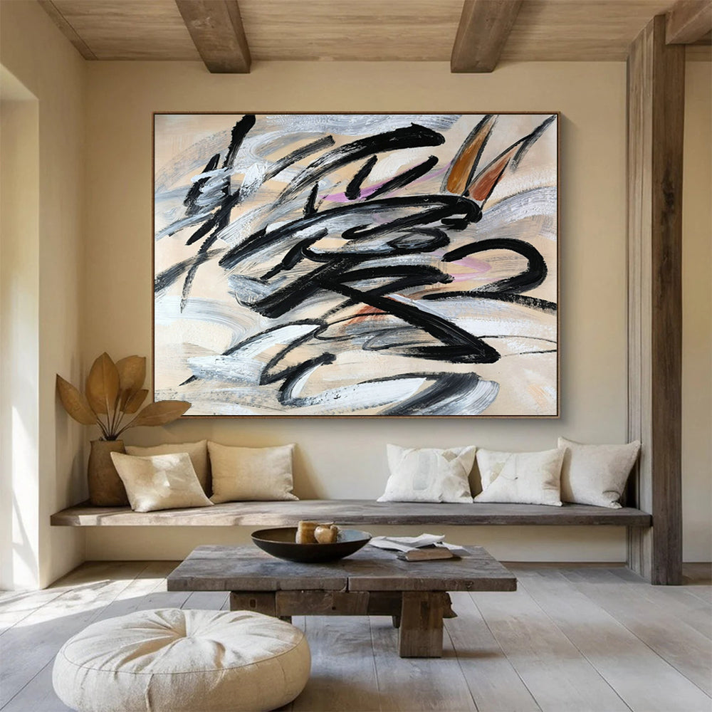 Bespoke Vertical Urban Vertical Aquarium Public Gallery Oversized Abstract Hand-Painted Art DLZ2673