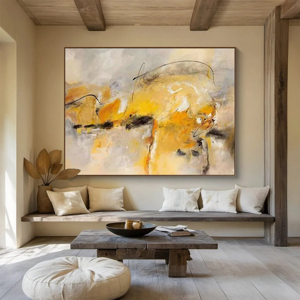 Custom-Made Giant Abstract Hand Painting for Private Jet Hangar Lounge DLZ2815
