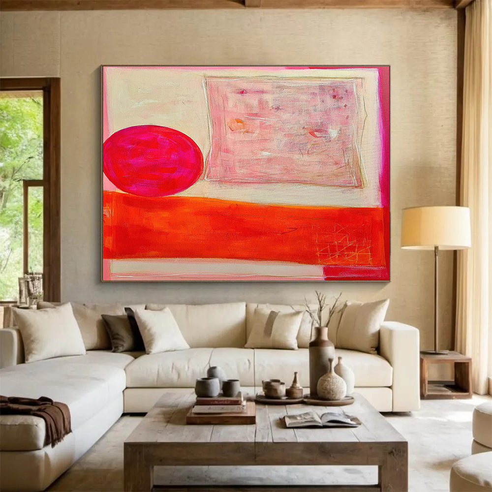Custom-Made Oversized Abstract Hand Painting for Conference Room