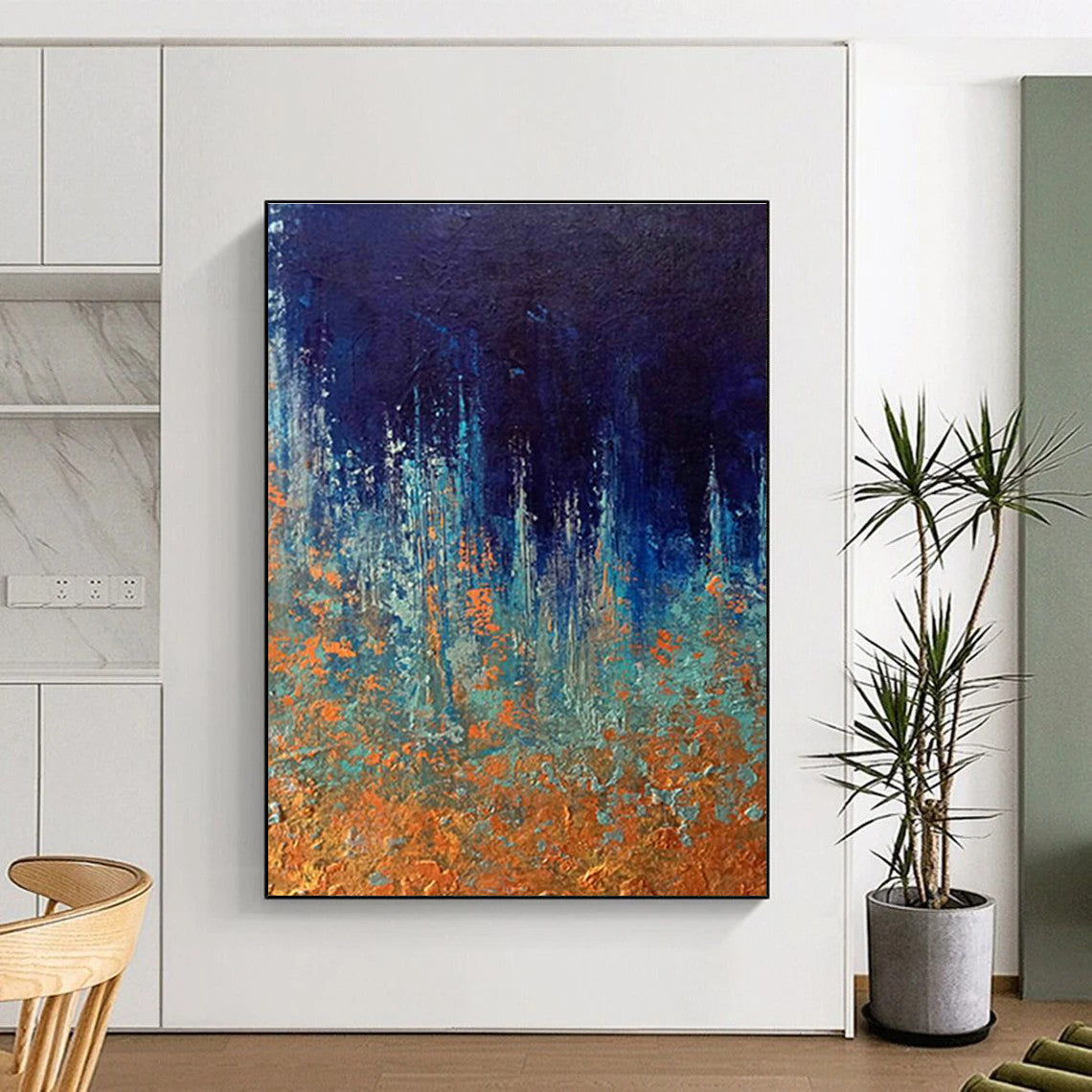 Extra Large Custom Hand-Painted Abstract Canvas for Traditional Spanish Flamenco Theaters  DLZ0054