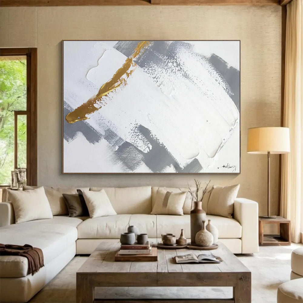 Customized Large-Scale Abstract Hand Painting for Art Gallery DLZ2701
