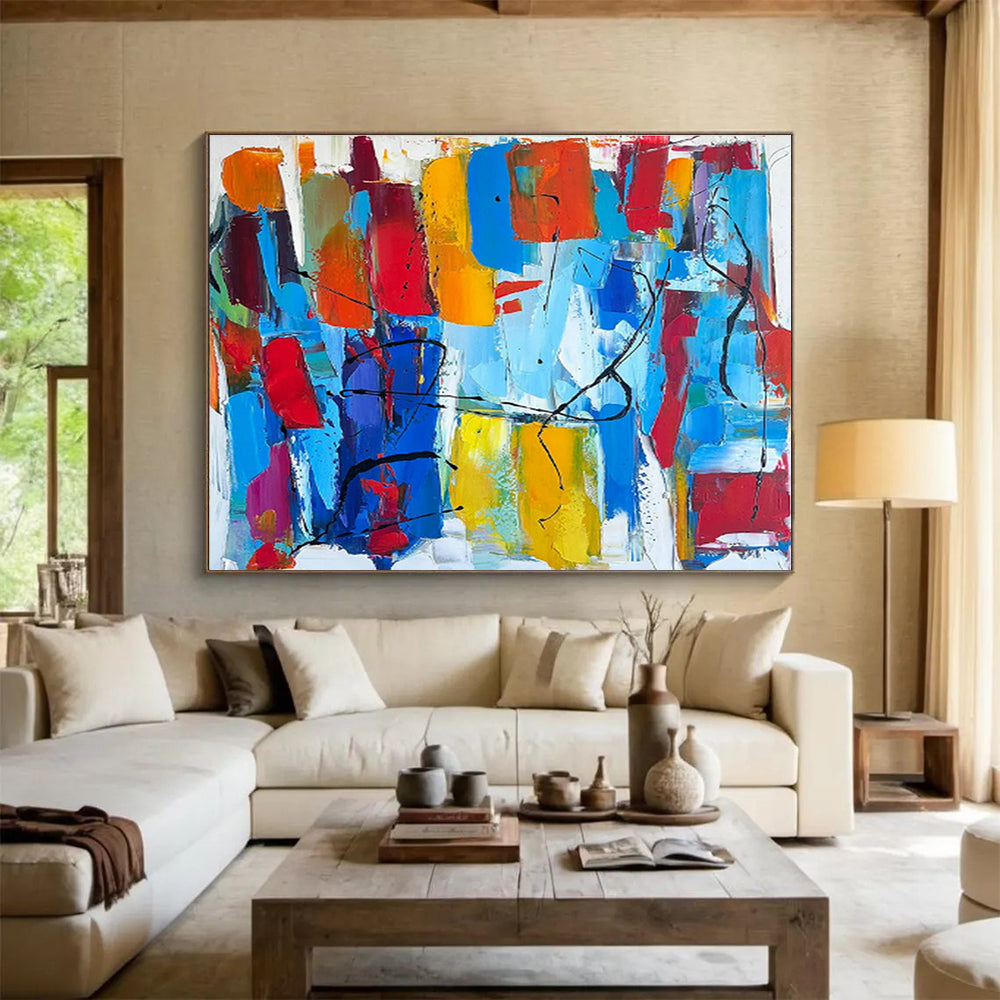 Customized Large-Scale Abstract Hand Painting for Subterranean Aquifer Protection and Restoration Office DLZ2989