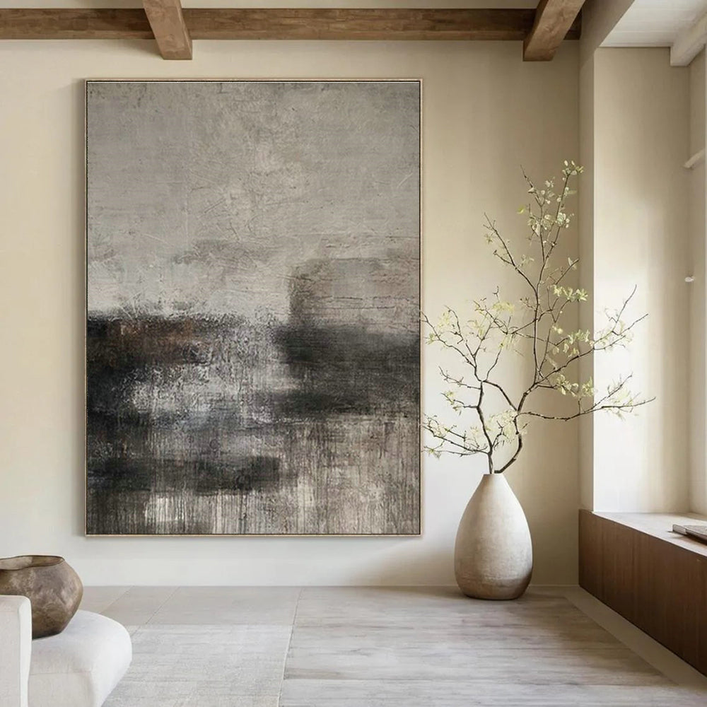 Immense Large-Scale Custom Hand-Painted Abstract Canvas - Inspiring Decor for Language Learning Centers  DLZ0194